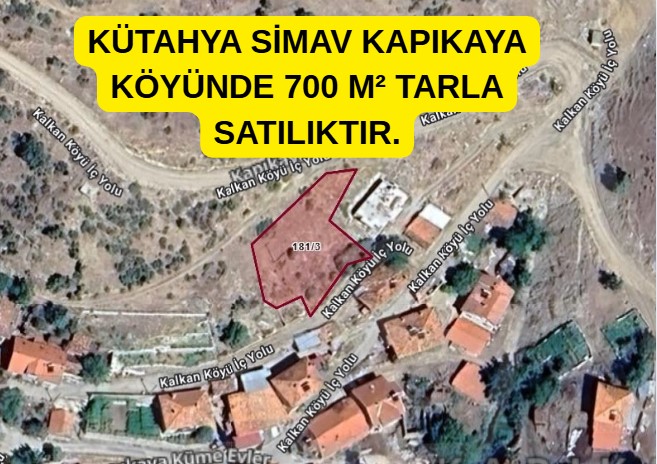 KÜTAHYA SİMAV KAPIKAYA  KÖYÜNDE 700 M² TARLA SATILIKTIR.